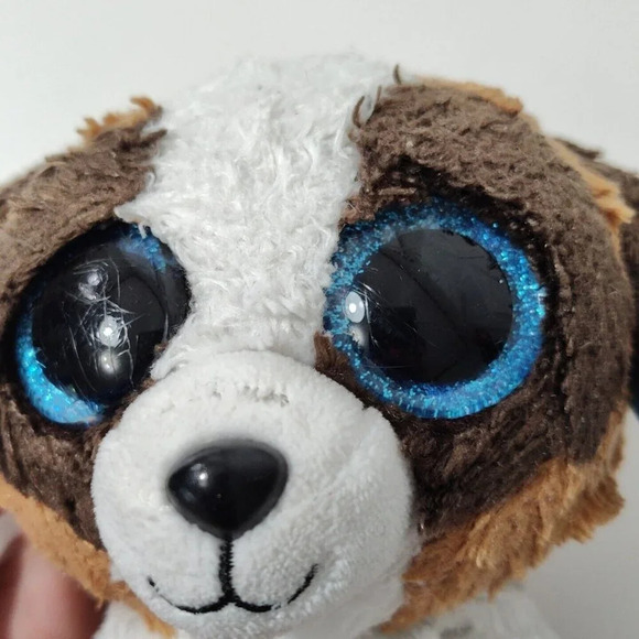 TySilk Beanie Babies Duke Dog Plush Stuffed Animal Glitter Eyes SCRATCHED EYES - Picture 8 of 9